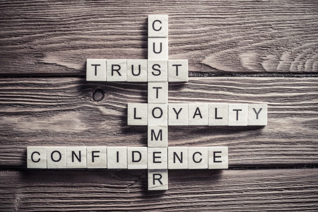 A crossword puzzle featuring keywords such as trust, customer, loyalty, and confidence, reflecting the interconnected values and principles integral to our commitment at Citi.